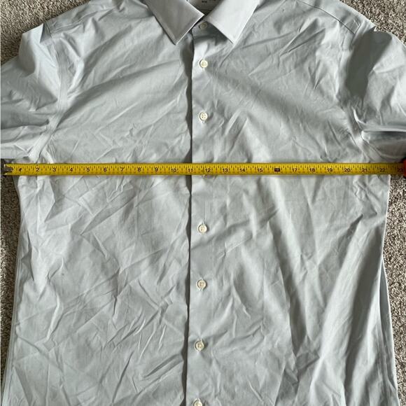 NWOT Goodfellow & Co Standard Fit Grey Blue Long Sleeve Button Down Shirt Large - Picture 9 of 9